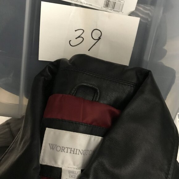 Worthington Womens Black Leather Zip Up Jacket Size Small EUC - Picture 10 of 10